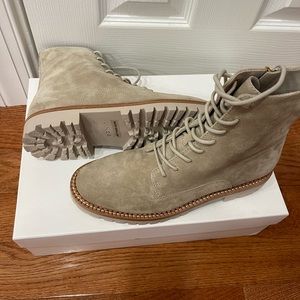 Vince Womens Cabria Lug  Suede Ankle Combat & Lace-up Boots Shoes